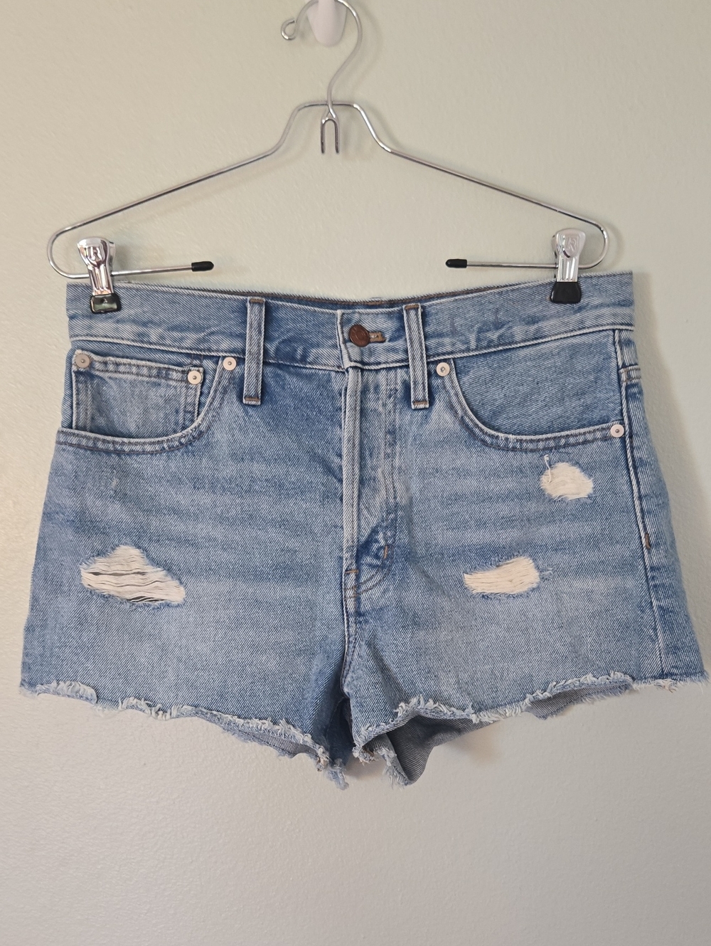 Madewell | Distressed High Rise Relaxed Denim Shorts Size 27